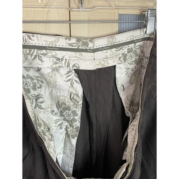 Tommy Bahama Relaxed Brown Silk Pleated Front Trouser Pants Mens Sz 38 Summer - Picture 2 of 6